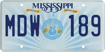 MS license plate MDW189