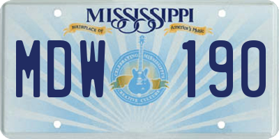 MS license plate MDW190