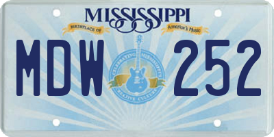 MS license plate MDW252