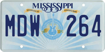 MS license plate MDW264