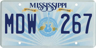 MS license plate MDW267