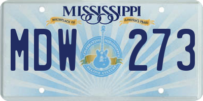 MS license plate MDW273