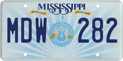 MS license plate MDW282