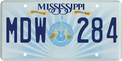 MS license plate MDW284