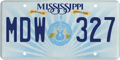 MS license plate MDW327