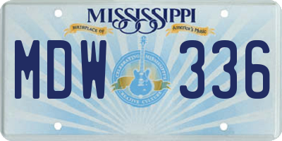 MS license plate MDW336