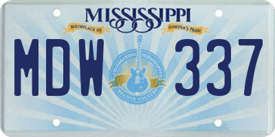 MS license plate MDW337
