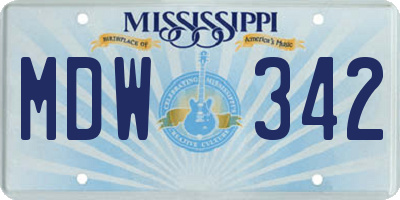 MS license plate MDW342