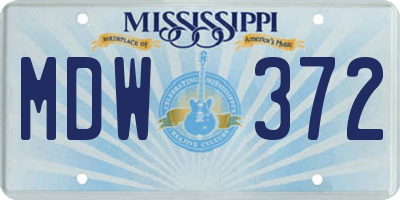 MS license plate MDW372