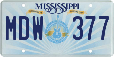 MS license plate MDW377