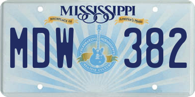 MS license plate MDW382