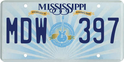 MS license plate MDW397