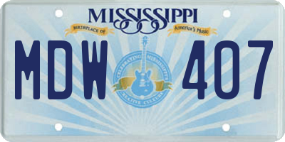 MS license plate MDW407