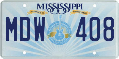 MS license plate MDW408