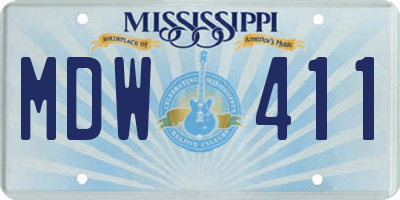 MS license plate MDW411