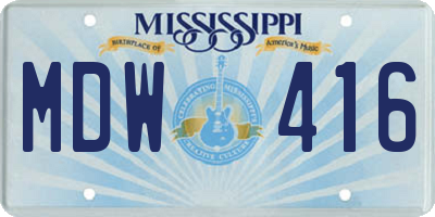MS license plate MDW416