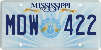 MS license plate MDW422