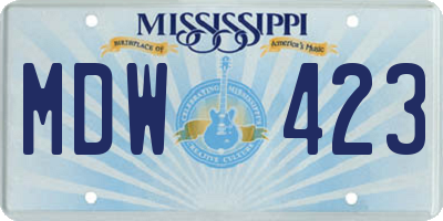 MS license plate MDW423