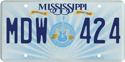 MS license plate MDW424