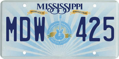 MS license plate MDW425