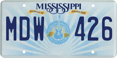 MS license plate MDW426