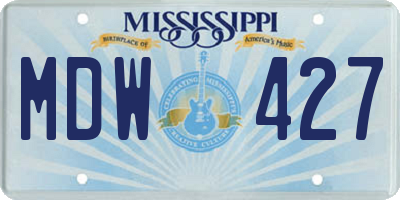 MS license plate MDW427