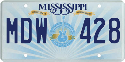 MS license plate MDW428