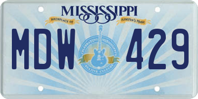 MS license plate MDW429