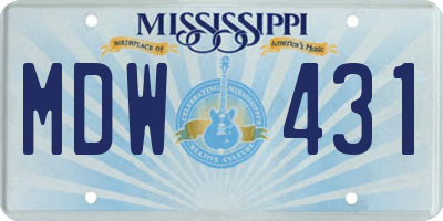 MS license plate MDW431