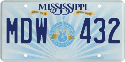 MS license plate MDW432