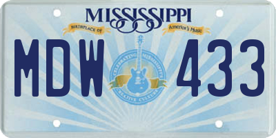 MS license plate MDW433