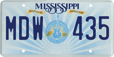 MS license plate MDW435