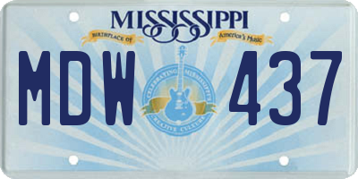 MS license plate MDW437