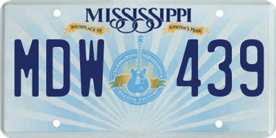MS license plate MDW439