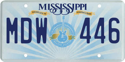 MS license plate MDW446