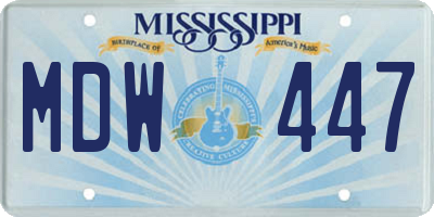 MS license plate MDW447