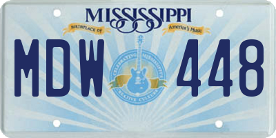 MS license plate MDW448