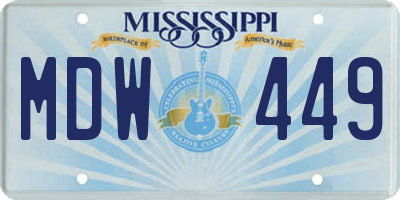 MS license plate MDW449
