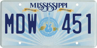 MS license plate MDW451