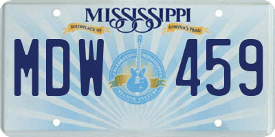 MS license plate MDW459