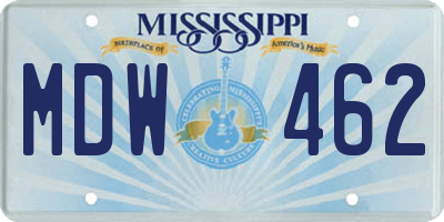 MS license plate MDW462