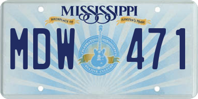 MS license plate MDW471