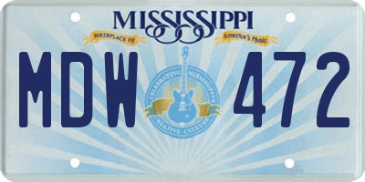 MS license plate MDW472