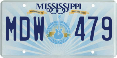 MS license plate MDW479