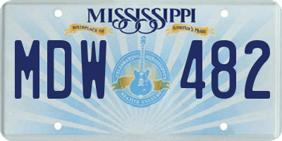 MS license plate MDW482