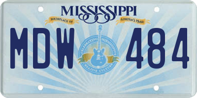 MS license plate MDW484