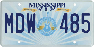MS license plate MDW485