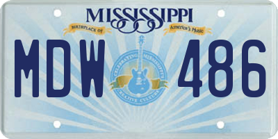 MS license plate MDW486