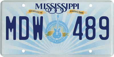 MS license plate MDW489