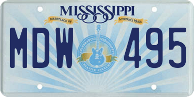 MS license plate MDW495